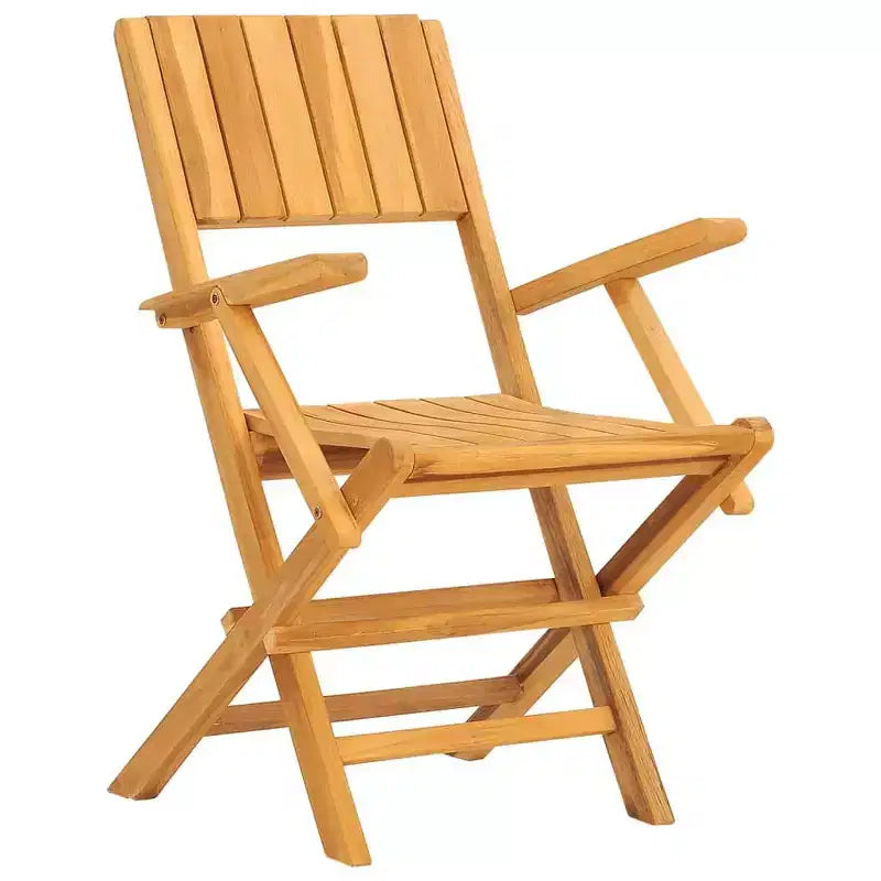 vidaXL Juego de comedor de patio de madera de teca maciza - Colección de mesa rectangular y sillas plegables de 7 piezas con orificio para sombrilla para exterior/terraza/jardín