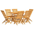 vidaXL Patio Dining Set Outdoor Table and Chair Furniture Solid Wood Teak