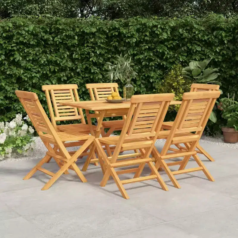 vidaXL Patio Dining Set Outdoor Table and Chair Furniture Solid Wood Teak
