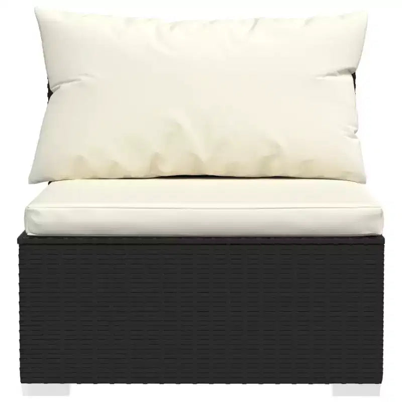 Juego de salón de patio de 8 piezas vidaXL con cojines, juego de muebles de exterior de ratán sintético, diseño modular, resistente al agua, cojines de color crema, negro