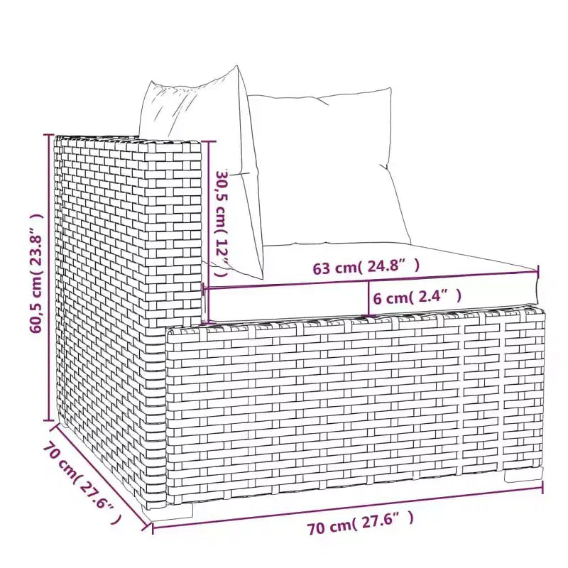 Juego de salón de patio de 8 piezas vidaXL con cojines, juego de muebles de exterior de ratán sintético, diseño modular, resistente al agua, cojines de color crema, negro