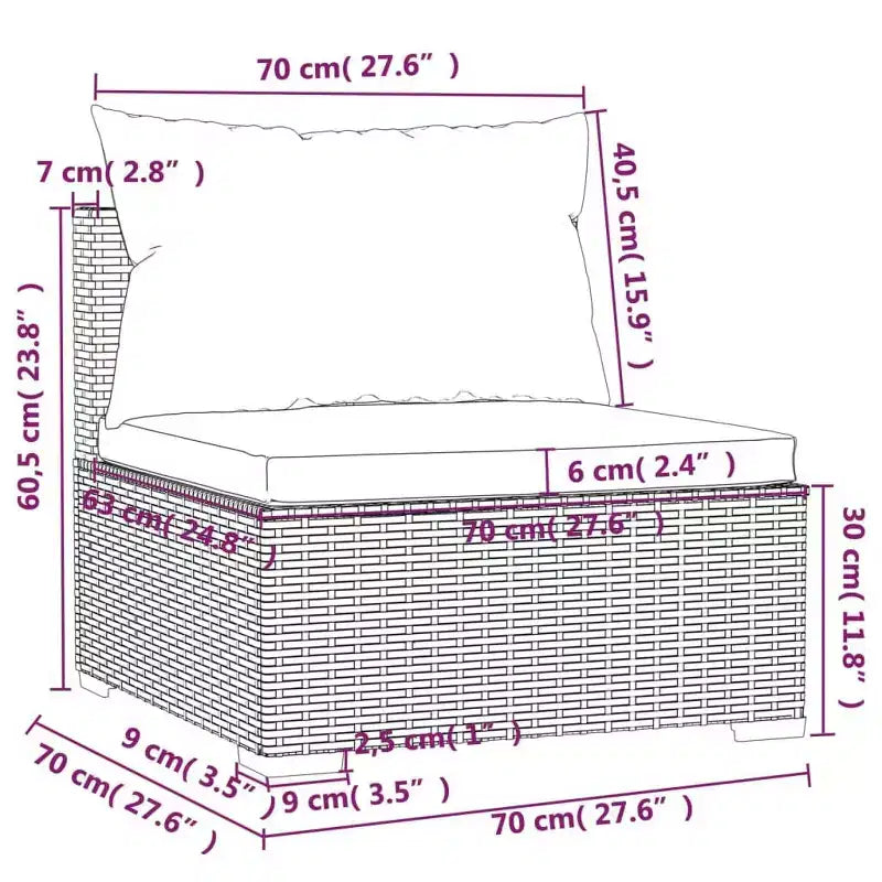 Juego de salón de patio de 8 piezas vidaXL con cojines, juego de muebles de exterior de ratán sintético, diseño modular, resistente al agua, cojines de color crema, negro