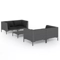 vidaXL Patio Lounge Set Outdoor Sectional Sofa Set with Table, Poly Rattan, Dark Grey