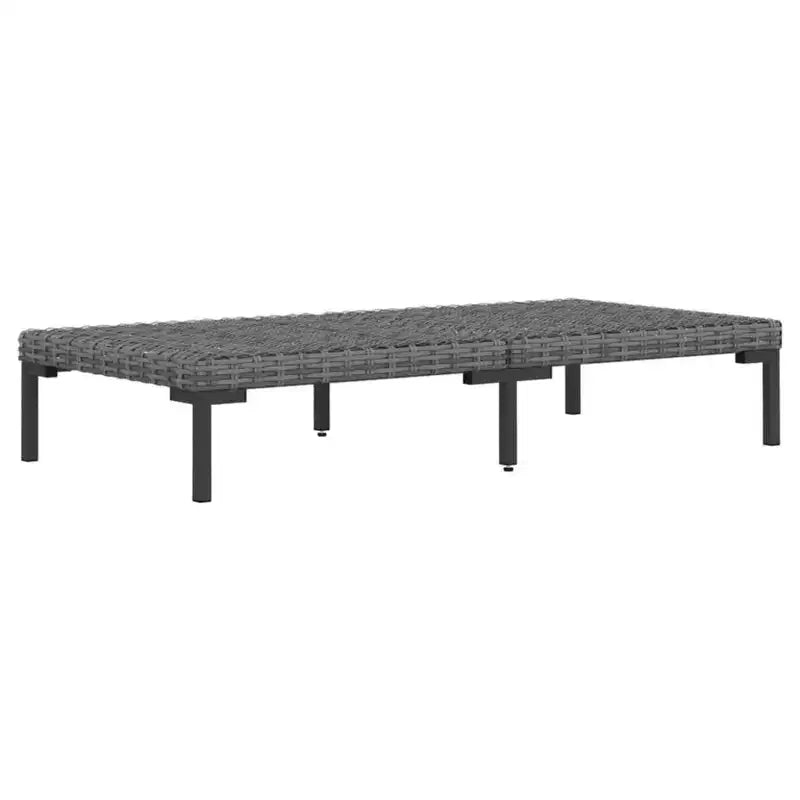 vidaXL Patio Lounge Set Outdoor Sectional Sofa Set with Table, Poly Rattan, Dark Grey