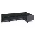 vidaXL Patio Lounge Set Outdoor Sectional Sofa Set Table Poly Rattan Dark Gray