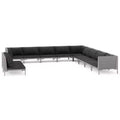 vidaXL Garden Lounge Set Dark grey, Black