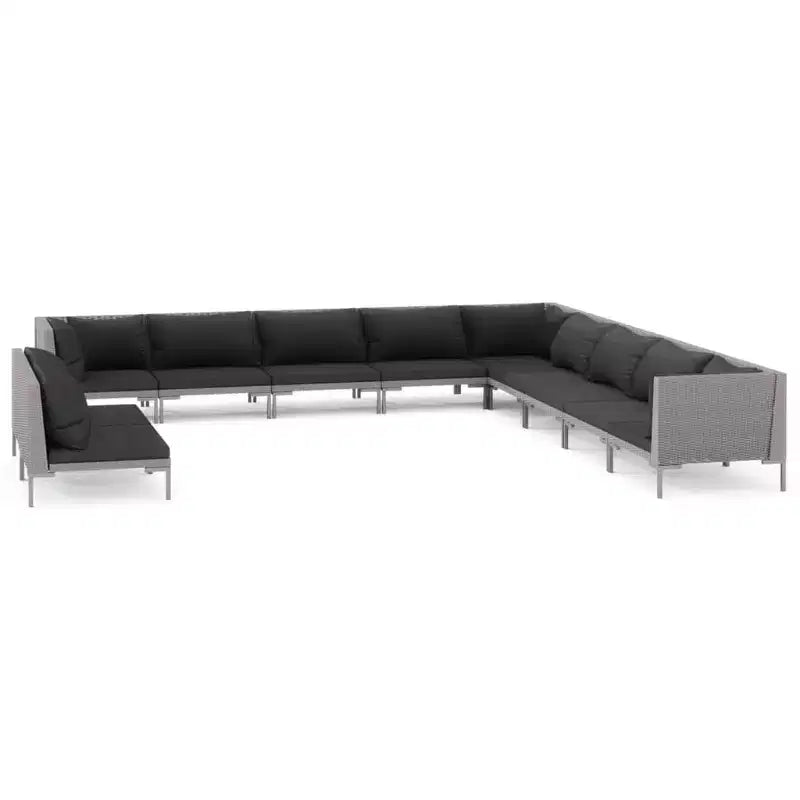 vidaXL Garden Lounge Set Dark grey, Black