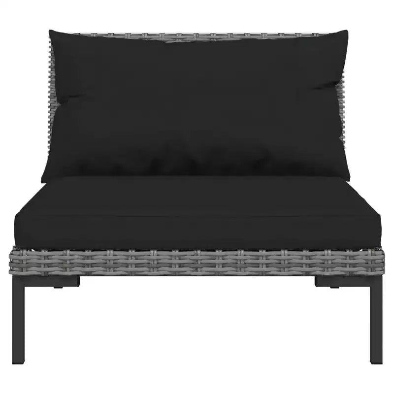 vidaXL Salon de jardin Gris foncé, Noir