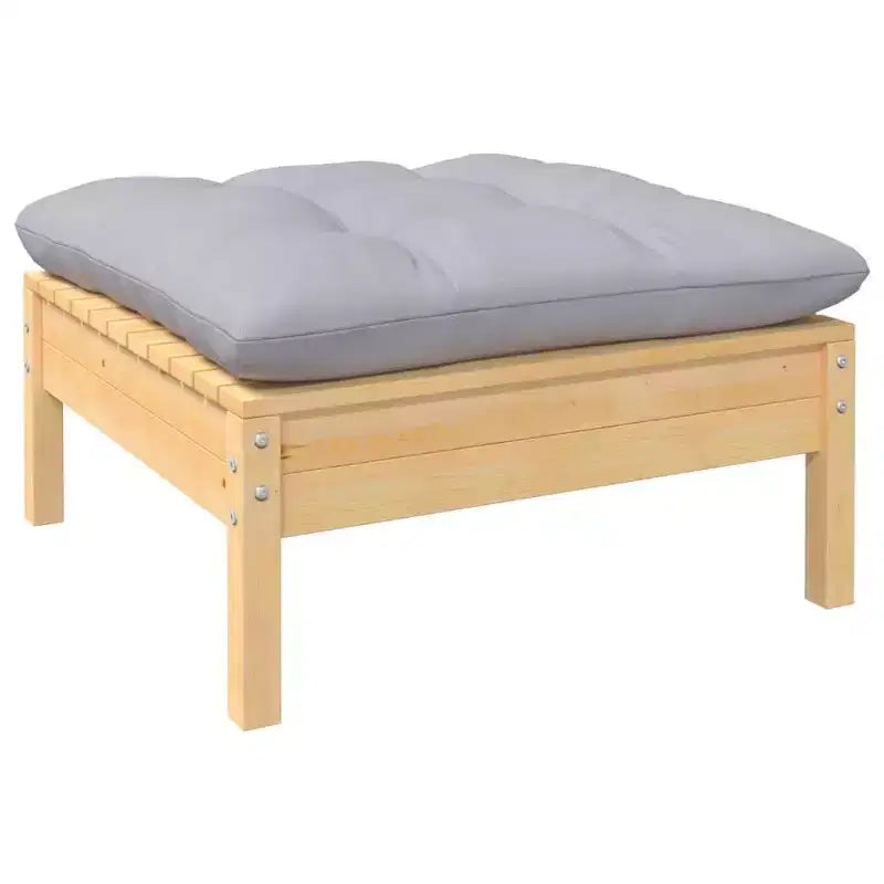 vidaXL Garden Lounge Set Grey Solid Pine Wood Large Modular
