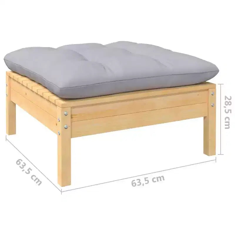 vidaXL Garden Lounge Set Grey Solid Pine Wood Large Modular