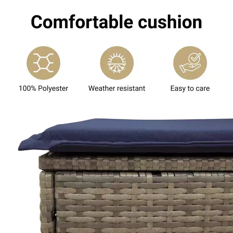 vidaXL Juego de Comedor de Patio de 9 Piezas con Cojines Ratán Sintético Gris