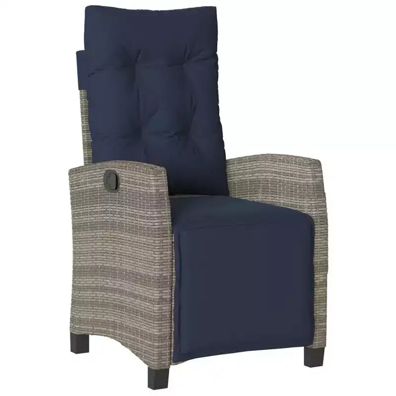 vidaXL Juego de Comedor de Patio de 9 Piezas con Cojines Ratán Sintético Gris