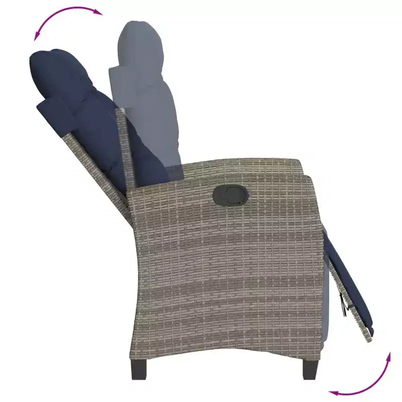 vidaXL Juego de Comedor de Patio de 9 Piezas con Cojines Ratán Sintético Gris