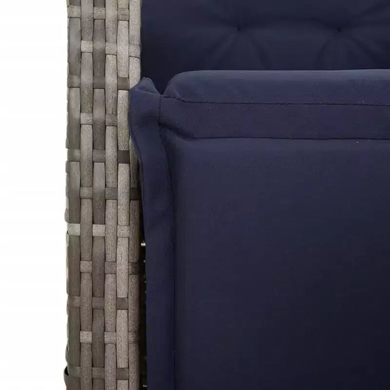 vidaXL Juego de Comedor de Patio de 9 Piezas con Cojines Ratán Sintético Gris