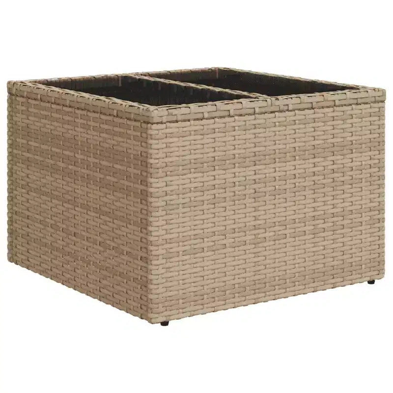 vidaXL Garden Sofa Set Beige PE Rattan, Powder-Coated Steel, Tempered Glass