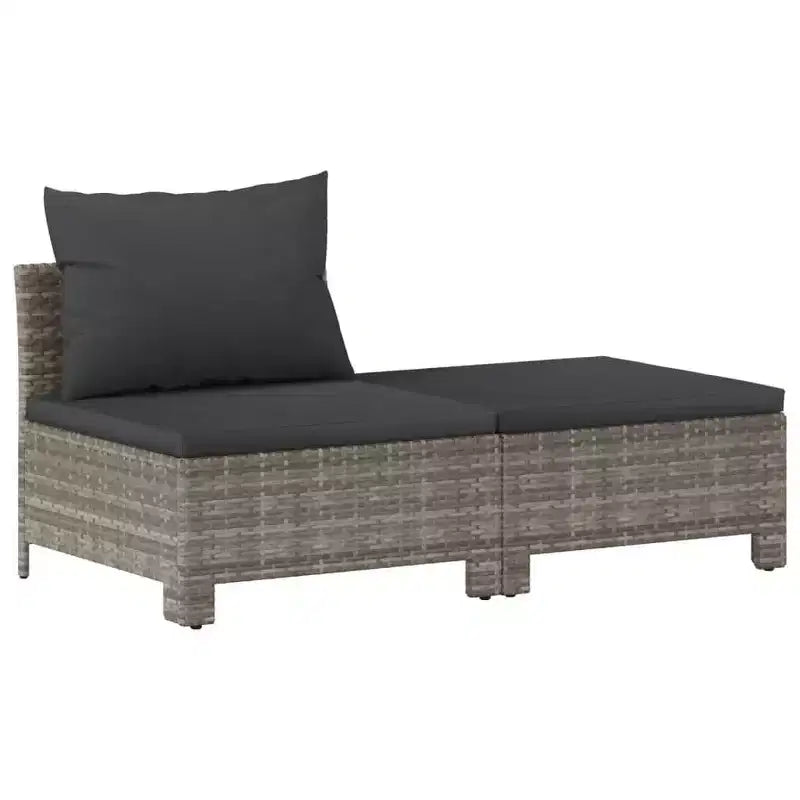 vidaXL Juego de 8 Muebles de Jardín con Cojines Ratán Sintético Gris