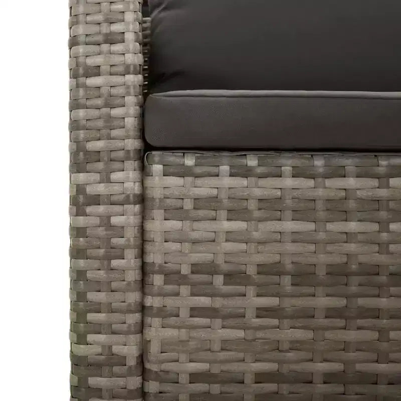 vidaXL Juego de 8 Muebles de Jardín con Cojines Ratán Sintético Gris