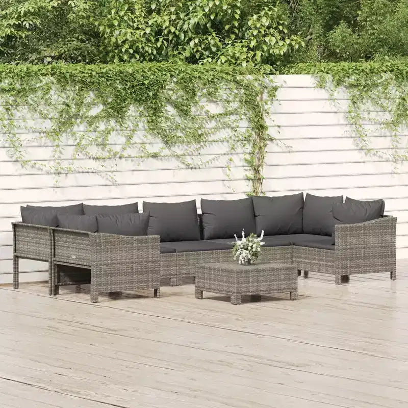 vidaXL Conjunto de Muebles de Jardín Sillón de Exterior con Cojines Ratán Sintético Gris