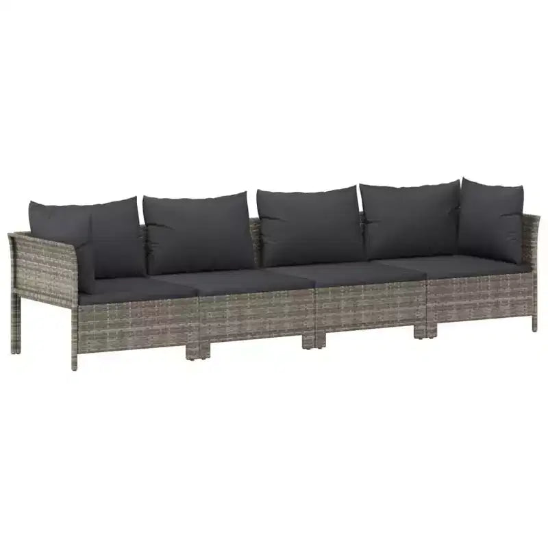 vidaXL Conjunto de Muebles de Jardín Sillón de Exterior con Cojines Ratán Sintético Gris
