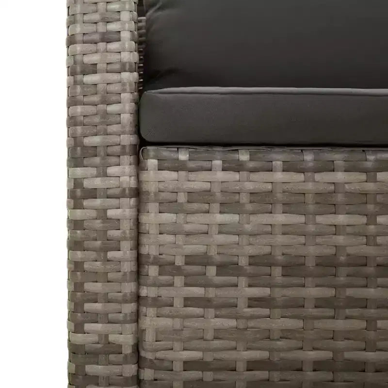 vidaXL Conjunto de Muebles de Jardín Sillón de Exterior con Cojines Ratán Sintético Gris