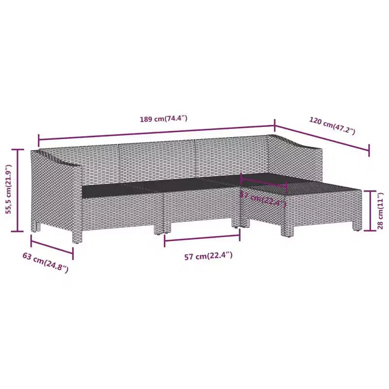 vidaXL Conjunto de Muebles de Jardín Sillón de Exterior con Cojines Ratán Sintético Gris