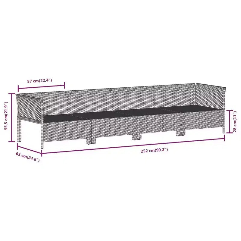 vidaXL Conjunto de Muebles de Jardín Sillón de Exterior con Cojines Ratán Sintético Gris
