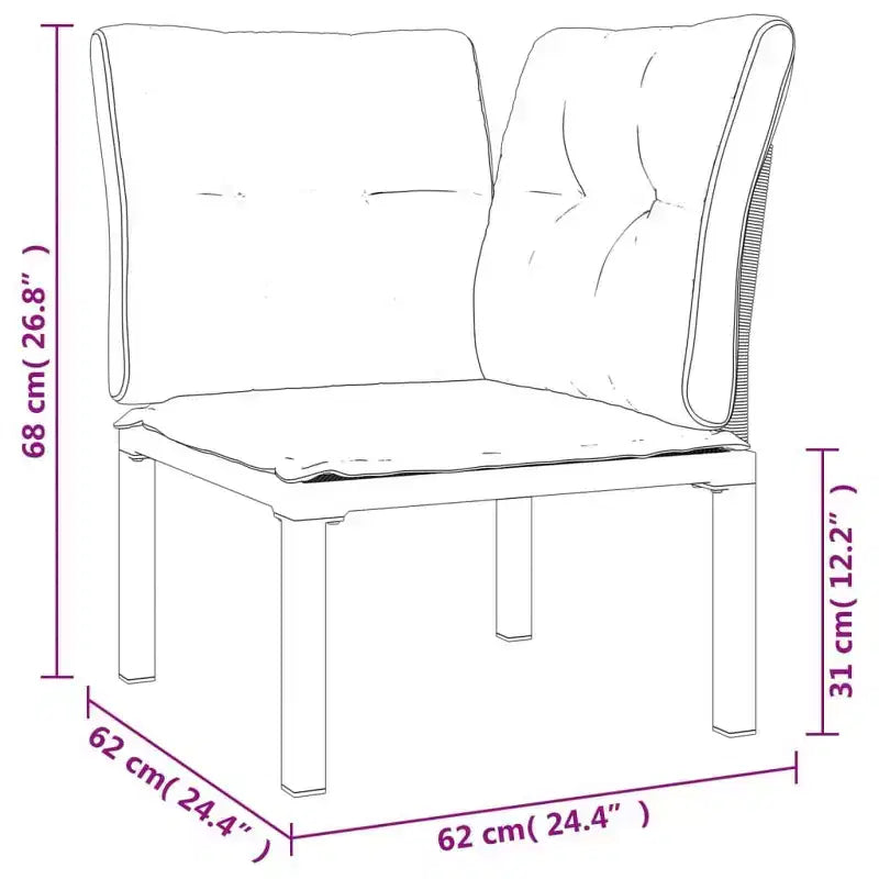 vidaXL Patio Lounge Set Outdoor Patio Furniture Black and Gray Poly Rattan