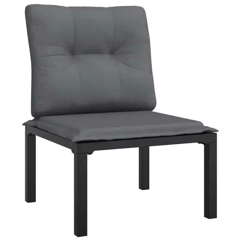 vidaXL Patio Lounge Set Outdoor Patio Furniture Black and Gray Poly Rattan