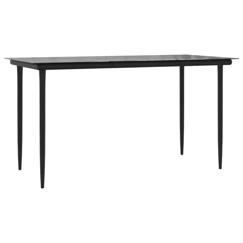 vidaXL Garden Dining Set Black Poly Rattan, Steel, Tempered Glass - 55.1 Table Length 4 Items