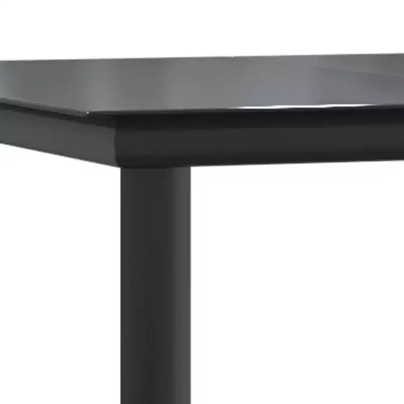vidaXL Juego de comedor de jardín de ratán sintético y acero negro, apilable estándar - 63 de longitud de mesa 6