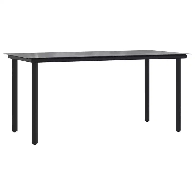 vidaXL Juego de comedor de jardín de ratán sintético y acero negro, apilable estándar - 63 de longitud de mesa 6