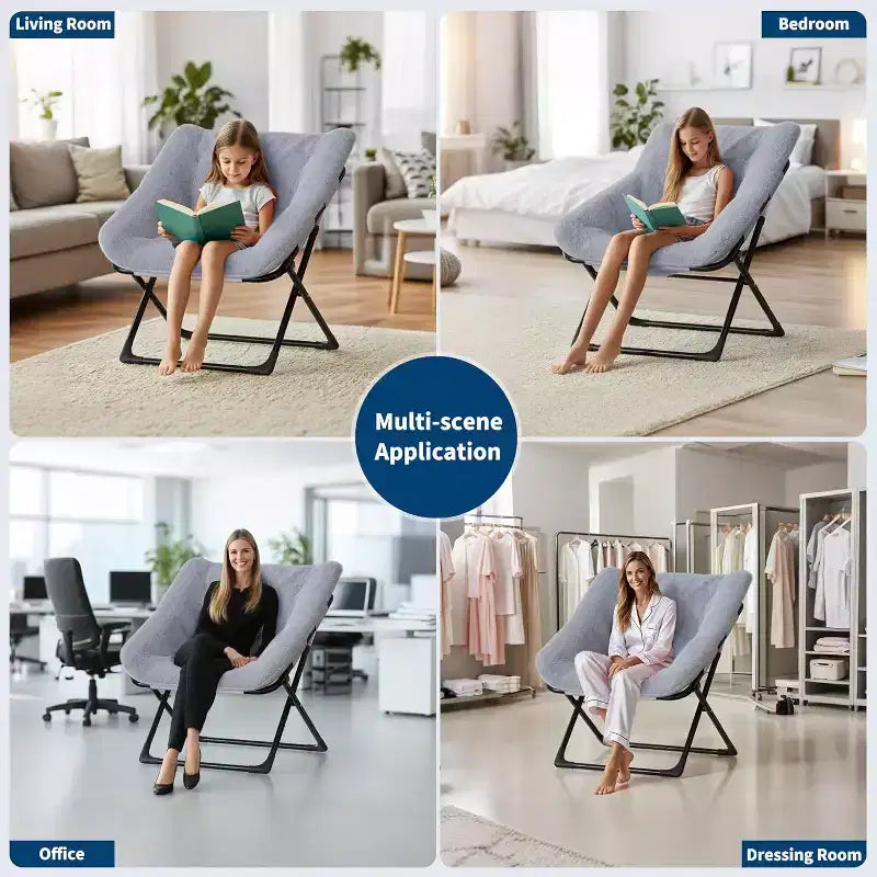 Lazy Sofa Chair with Plush Rabbit Fur Upholstery, Ultra-Comfortable and Cozy Lounge Chair for Living Room, Indoor Relaxing Seat with Soft, for Home