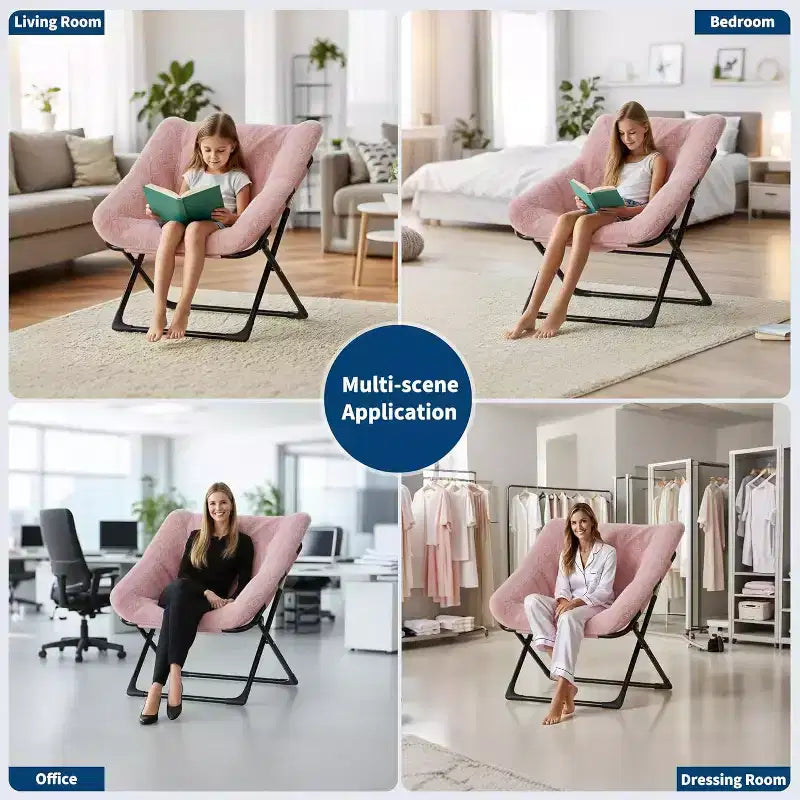 Lazy Sofa Chair with Plush Rabbit Fur Upholstery, Ultra-Comfortable and Cozy Lounge Chair for Living Room, Indoor Relaxing Seat with Soft, for Home