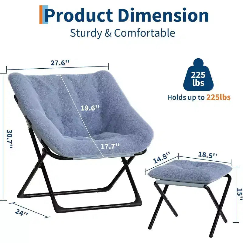Lazy Sofa Chair with Plush Rabbit Fur Upholstery, Ultra-Comfortable and Cozy Lounge Chair for Living Room, Indoor Relaxing Seat with Soft, for Home