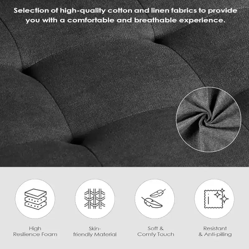 TYBOATLE 2-Piece Sofa Couch, Modern Linen Upholstered Sofa, 2-Piece Set (Loveseat & Chair) Sofa with Deep Seats for Living Room,Dark Gray