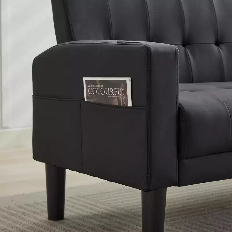 TYBOATLE 3-Piece Sofa Couch, Modern Linen Upholstered Sofa, 3-Piece Set (Loveseat & Chair) Sofa with Deep Seats for Living Room,Black