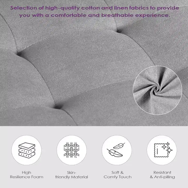 TYBOATLE 2-Piece Sofa Couch, Modern Linen Upholstered Sofa, 2-Piece Set (Loveseat & Chair) Sofa with Deep Seats for Living Room,Light Gray