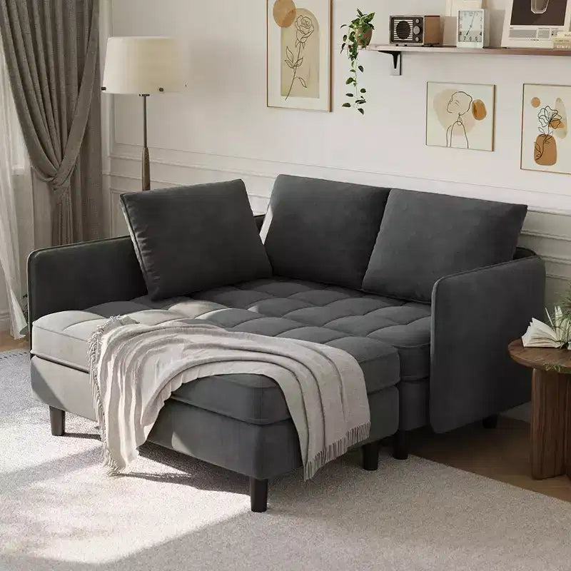 Modern Reversible 3-Seat Sofa, Convertible Sectional Couch, L-Shaped Storage Sofa, Space-Saving for Living Room