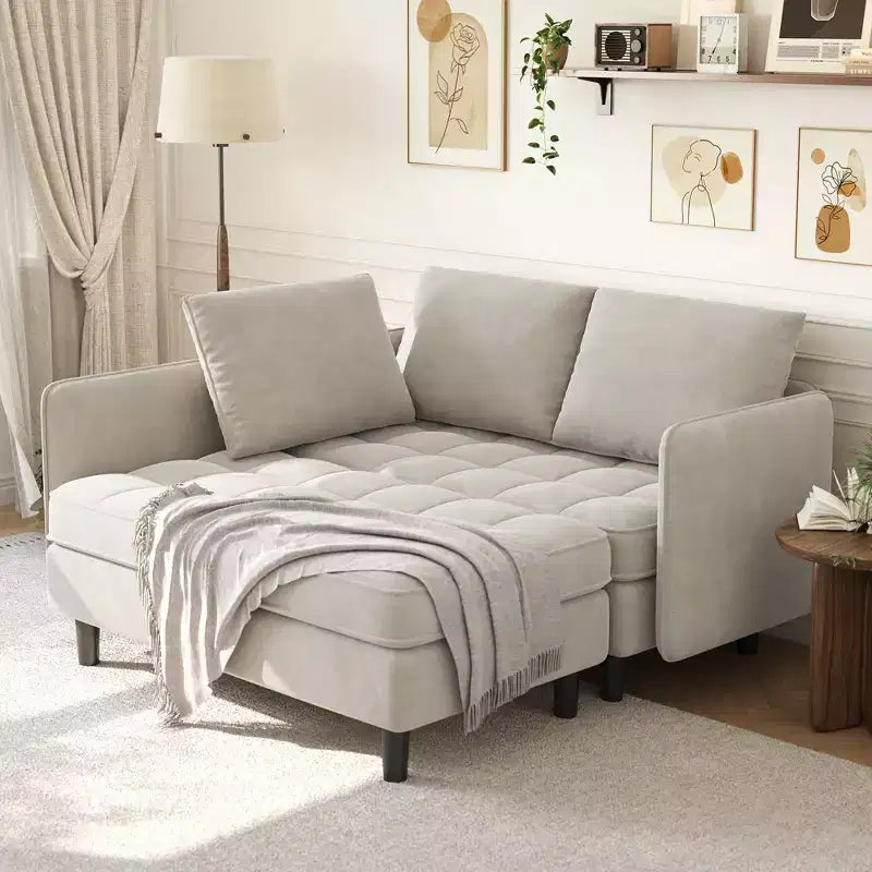 Modern Reversible 3-Seat Sofa, Convertible Sectional Couch, L-Shaped Storage Sofa, Space-Saving for Living Room
