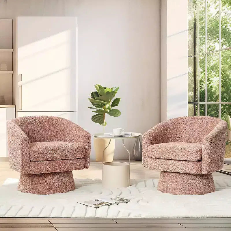 360Modern Swivel Accent Sofa Chair,Cozy Round Chenille Fabricm,Round Armchair Single Sofa with Arms, for Living Room