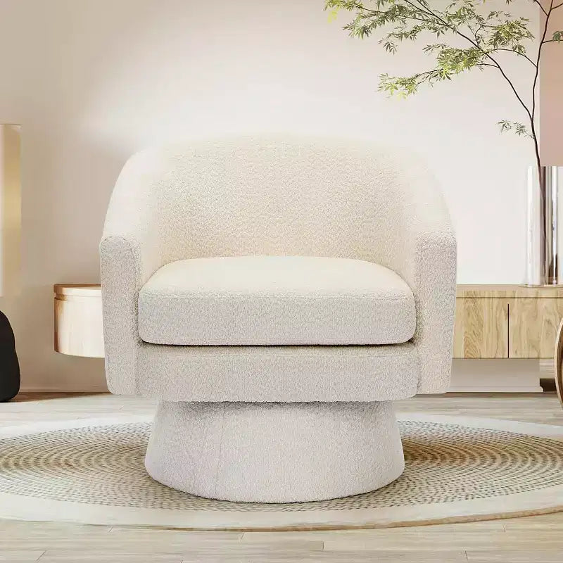 360Modern Swivel Accent Sofa Chair,Cozy Round Chenille Fabricm,Round Armchair Single Sofa with Arms, for Living Room