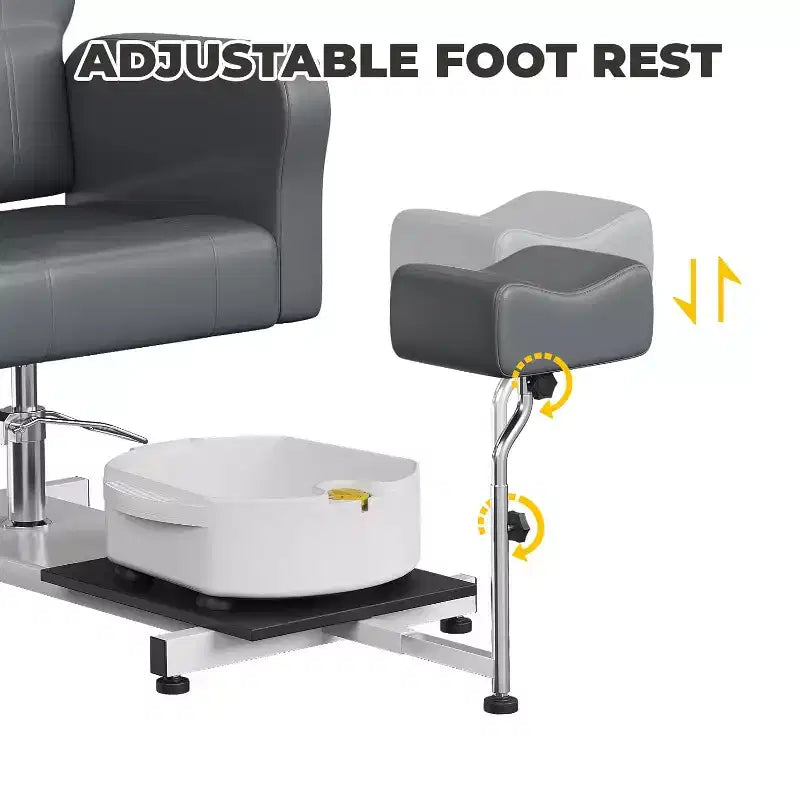 Reclining Pedicure Chair Sofa with Stool, Footrest & Massage Foot Basin,for Foot Bath Pedicure Chairs, Beauty Spa Salon