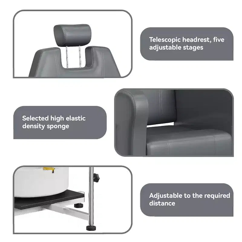 Reclining Pedicure Chair Sofa with Stool, Footrest & Massage Foot Basin,for Foot Bath Pedicure Chairs, Beauty Spa Salon
