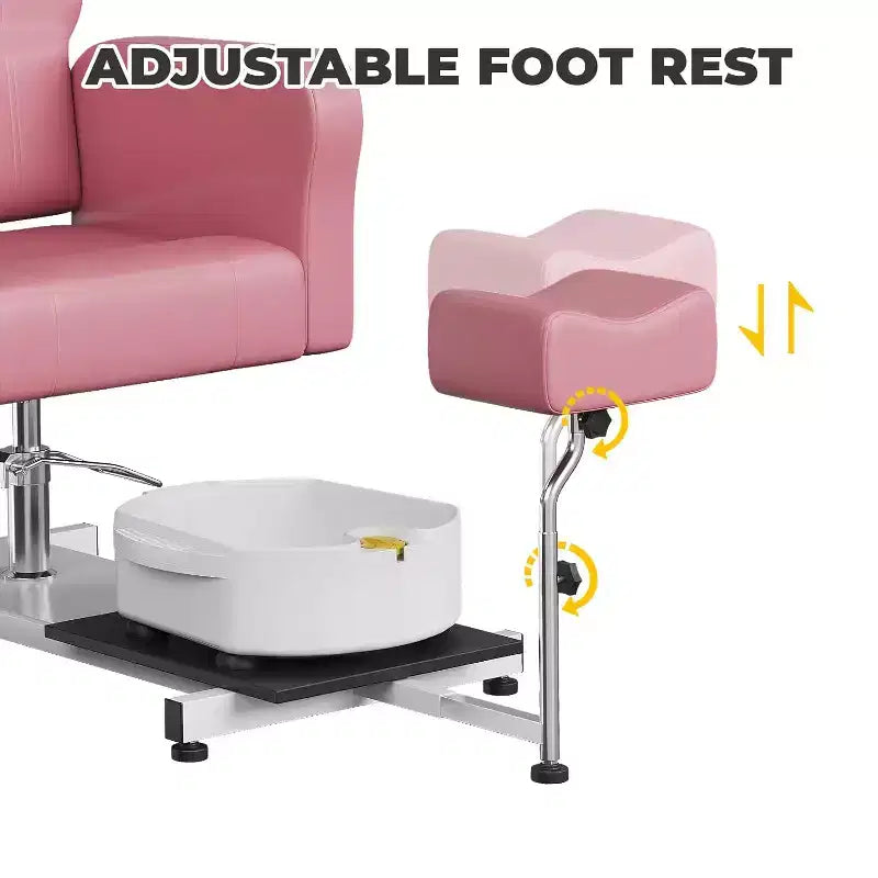 Reclining Pedicure Chair Sofa with Stool, Footrest & Massage Foot Basin,for Foot Bath Pedicure Chairs, Beauty Spa Salon
