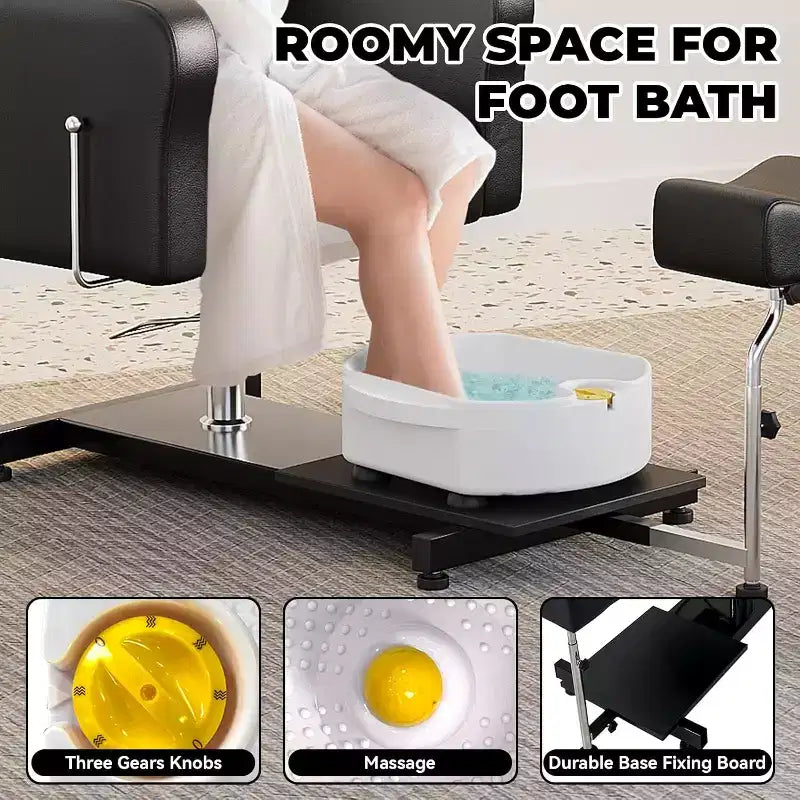 Reclining Pedicure Chair Sofa with Stool, Footrest & Massage Foot Basin,for Foot Bath Pedicure Chairs, Beauty Spa Salon