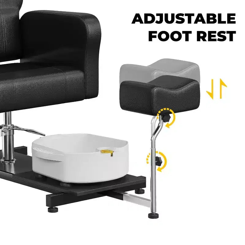 Reclining Pedicure Chair Sofa with Stool, Footrest & Massage Foot Basin,for Foot Bath Pedicure Chairs, Beauty Spa Salon
