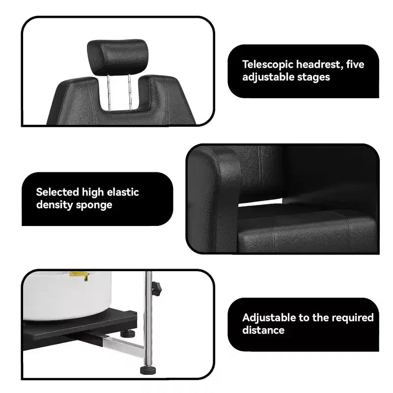 Reclining Pedicure Chair Sofa with Stool, Footrest & Massage Foot Basin,for Foot Bath Pedicure Chairs, Beauty Spa Salon