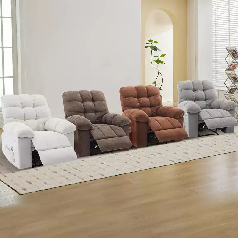 Rocking Recliner Chair with Massage and Heat Function, Ergonomic Breathable Fabric,2 Side Pockets ,for Living Room,Bedroom