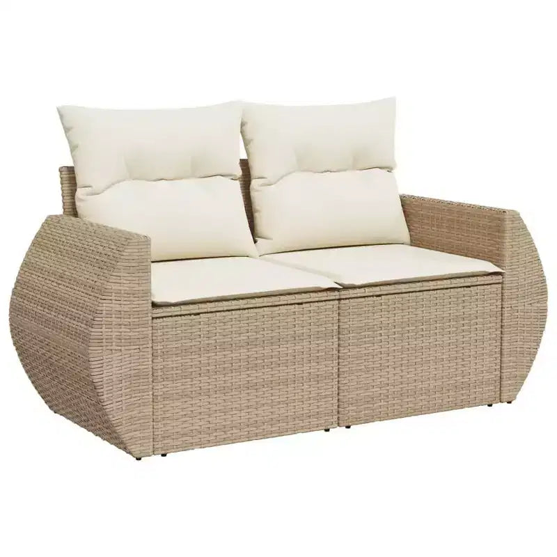 vidaXL Salon de jardin modulaire Beige Résine tressée Matériaux résistants aux UV