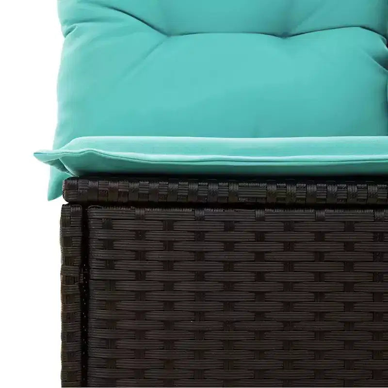 vidaXL Juego de sofás de patio con cojines, mesa y sillones, 9 piezas, ratán PE - Negro sin almacenamiento